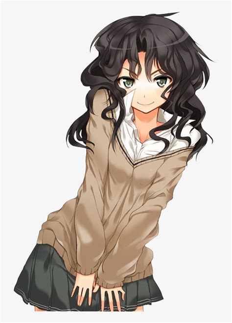 anime long curly hair